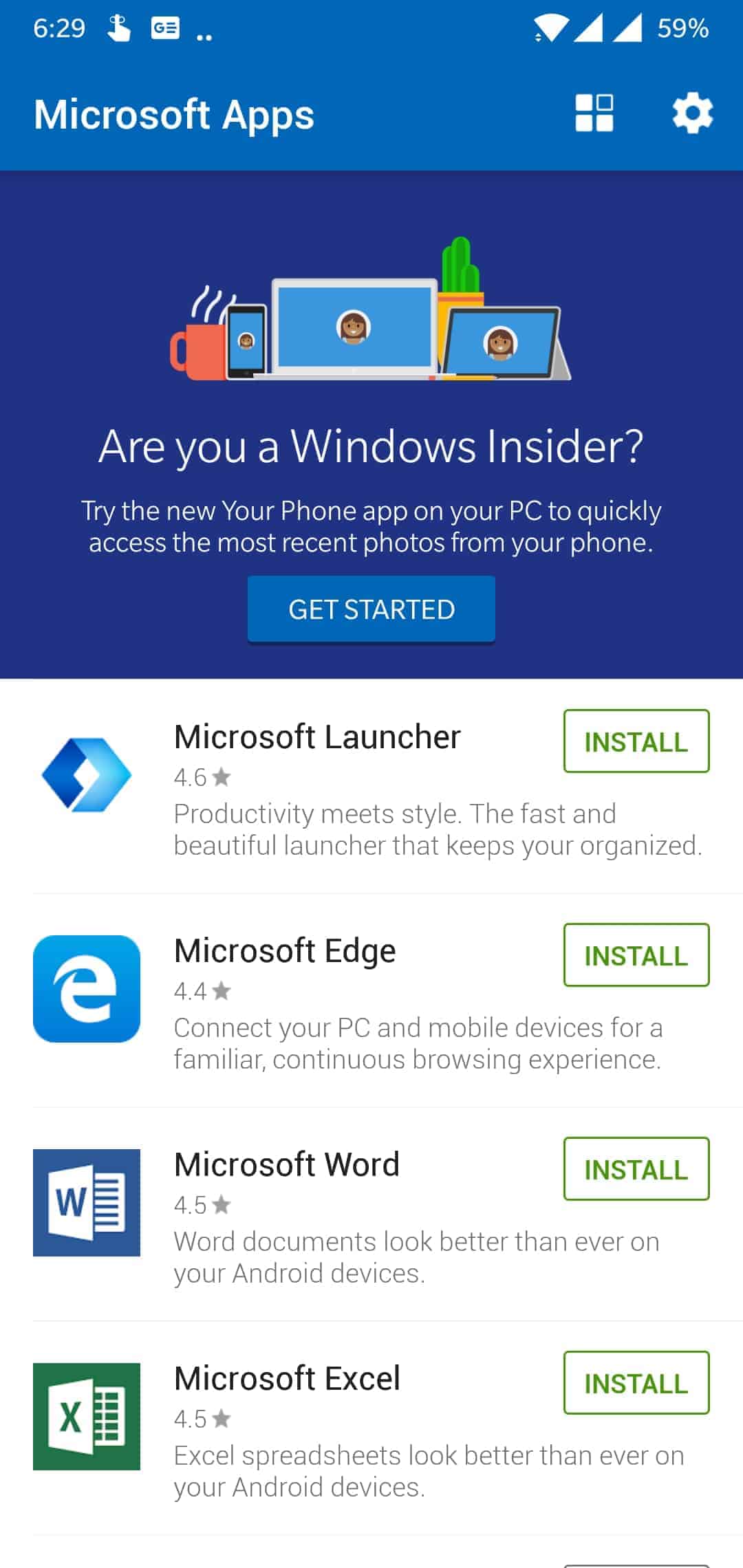 Microsoft Apps Android app