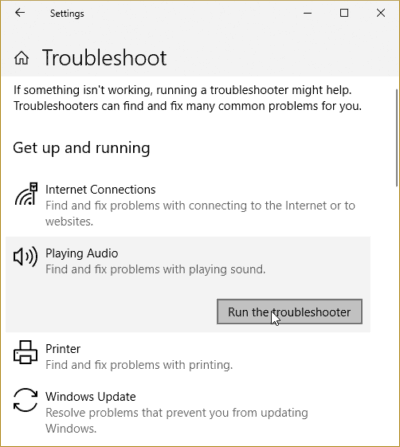 Troubleshoot Playing Audio