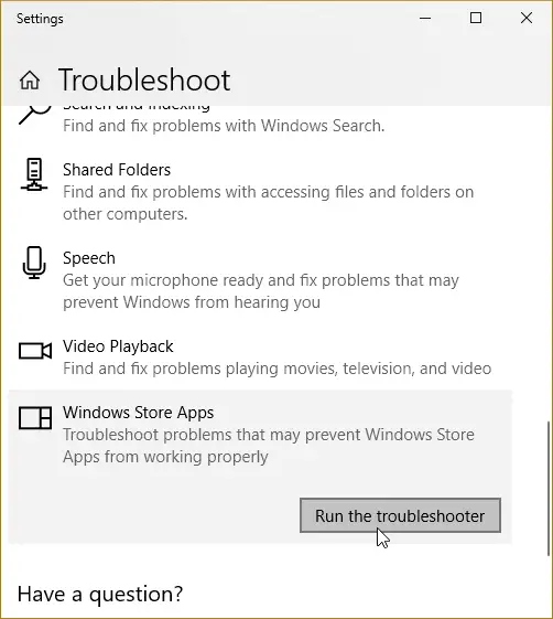 Troubleshoot Windows Store App
