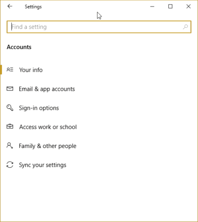 Windows 10 Accounts
