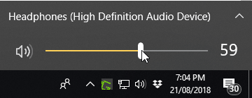 volume icon not working on taskbar windows 10
