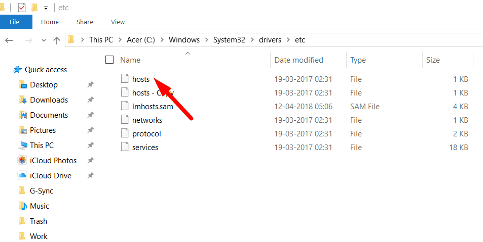 Windows Hosts file