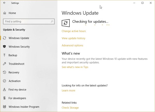 Windows Update on Windows 10