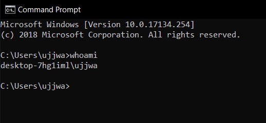 Command Prompt - Whoami