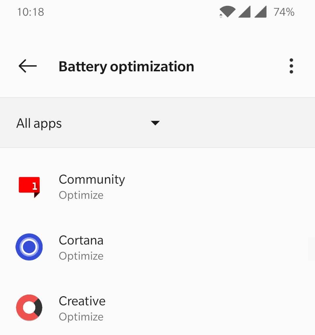 Cortana Battery Optimization - Android