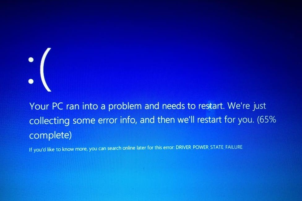 DRIVER_POWER_STATE_FAILURE Windows 10 BSOD