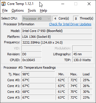 Core Temp - CPU Temperature