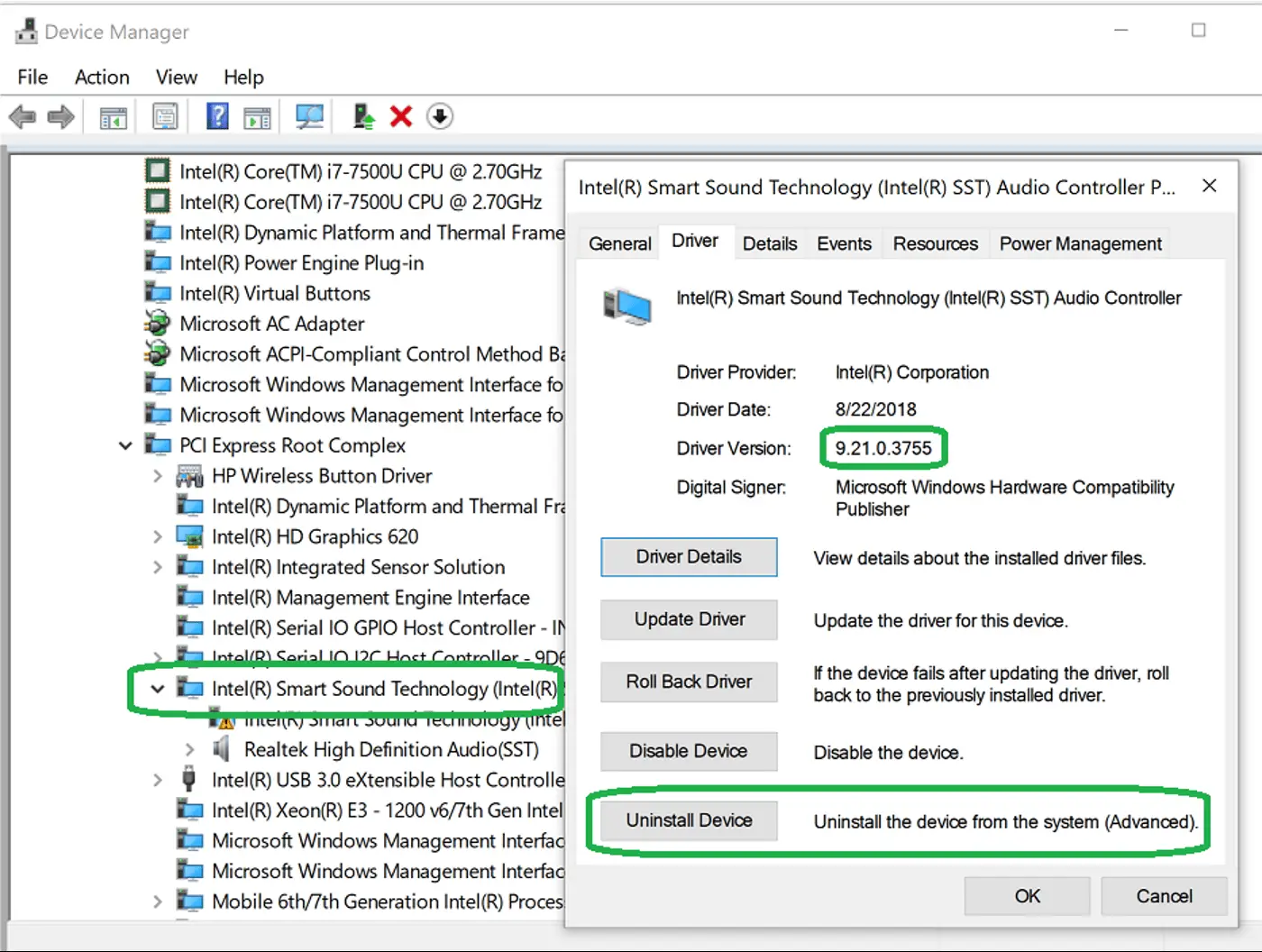 Intel SSL Audio Controller Windows 10 version 1809