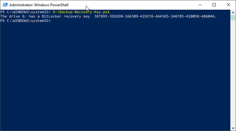 Recovery Key PowerShell Script