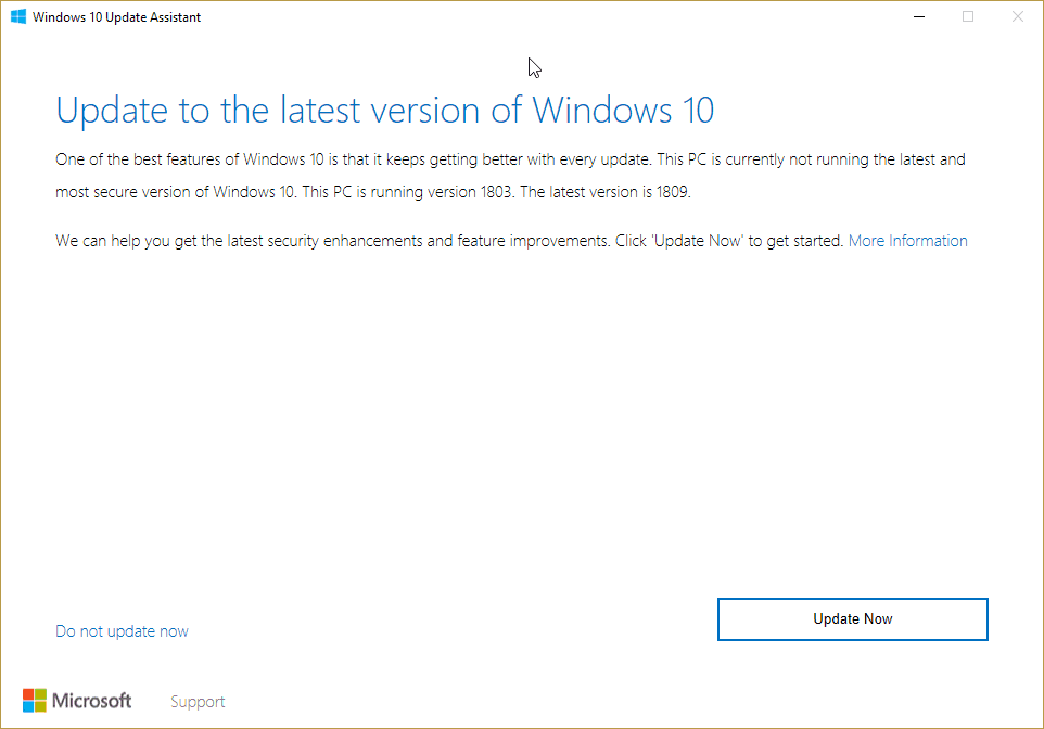 Windows 10 Update Assistant October Update