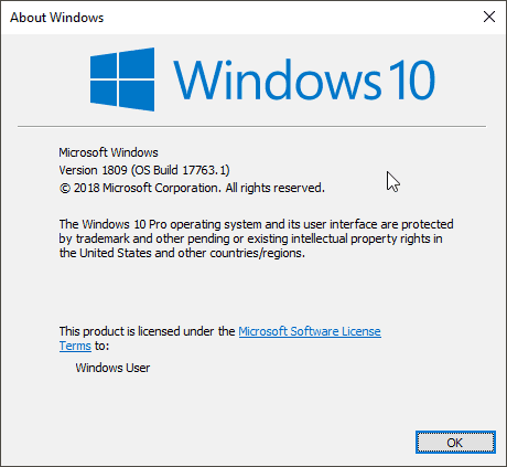 Windows 10 Version 1809 October 2018 Update