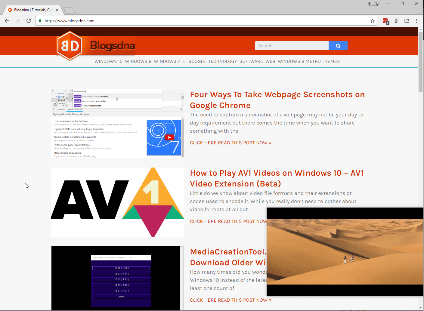 Google Chrome PiP in Action