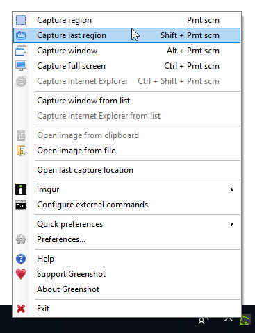 Greenshot on Windows 10 Capture Screenshot