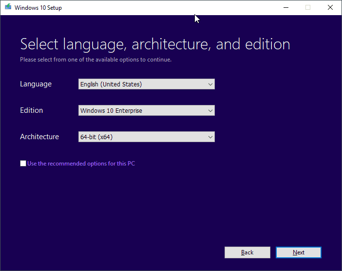 Select Edition-Windows 10 Setup