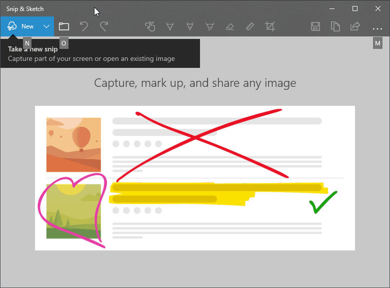 Snip & Sketch on Windows 10