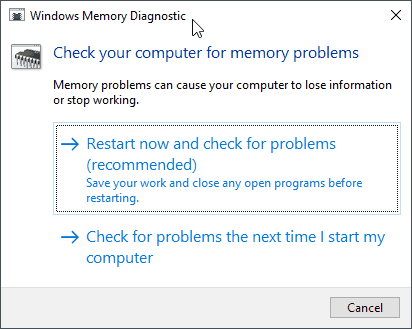 Windows Memory Diagnostic