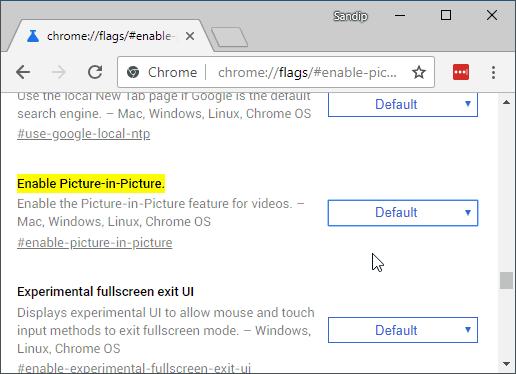 chrome flags_#enable-picture-in-picture
