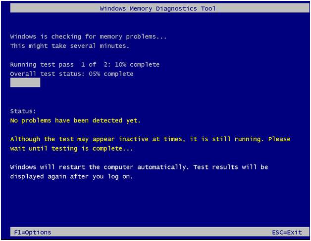 mdsched.exe Windows Memory DIagnostics Tool