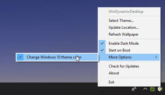 Change Windows 10 Theme WinDynamicDesktop