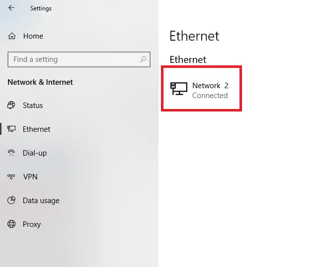 Ethernet network selection