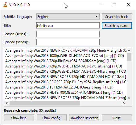 Search Subtitles VLSub 0.11.0