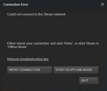 Unable To Connect To Steam Server