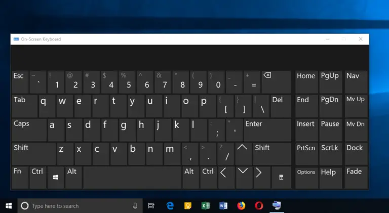 Windows 10 On Screen Virtual Keyboard