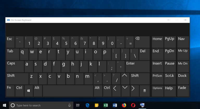 Windows 10 On Screen Virtual Keyboard