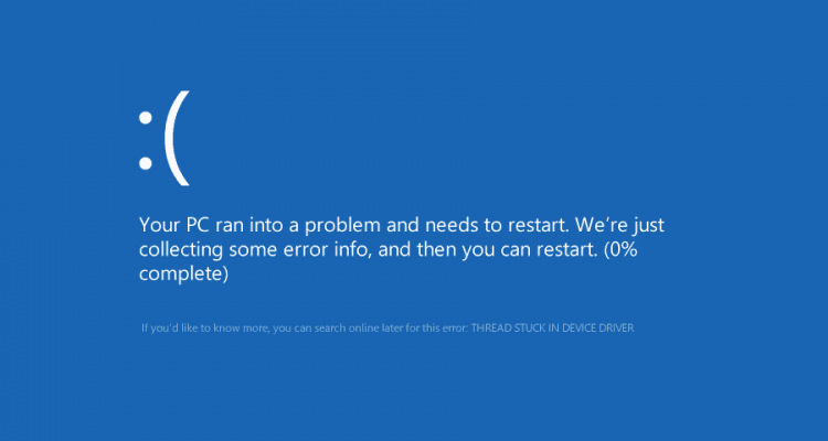 fix thread stuck in device driver Windows 10