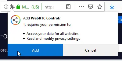 Add WebRTC Control Firefox