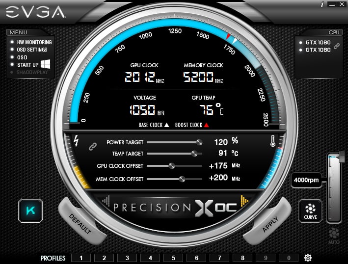 Evga Graphic Card Overclocking Utility - PrecisionX OS