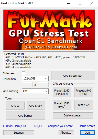 FurMark GPU Stress Test