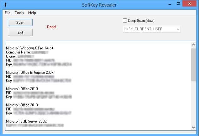 Softkey Revealer - Find Windows 10 License Key