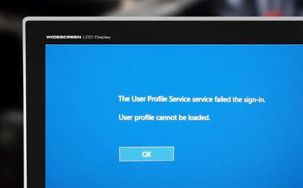 The User Profile Service service Failed the Sign-in