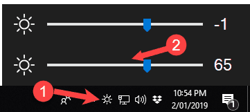 Win10 Brightness Slider