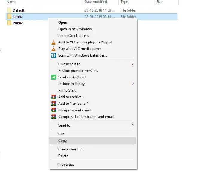 Windows 10 Copy User Folder Profile