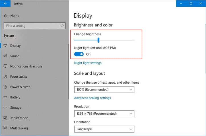 Windows 10 Display Settings