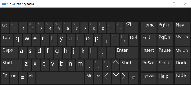Windows 10 On-Screen Keyboard