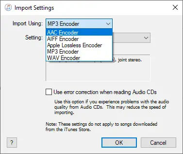 iTunes-Import Settings AAC Encoder