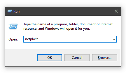 netplwiz Run Command