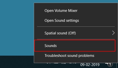 1. Click on Sound Option