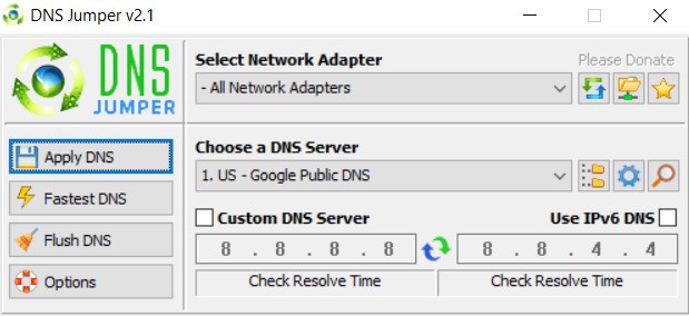 DNS Jumper Benchmark Tool For Windows