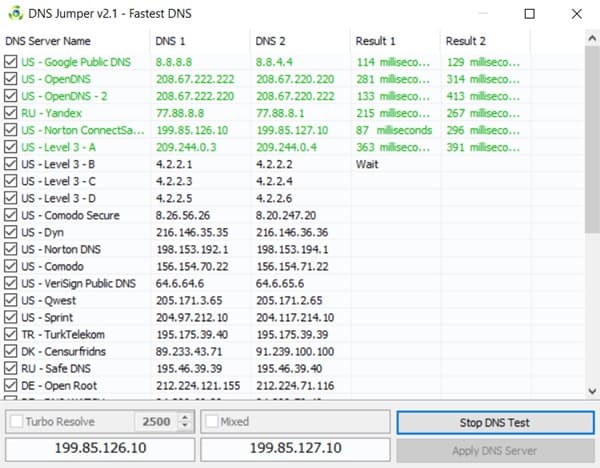 DNS Jumper fastest DNS