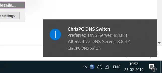 DNS Server Changed