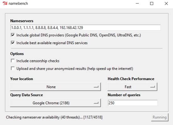 Namebench DNS Benchmark Tool