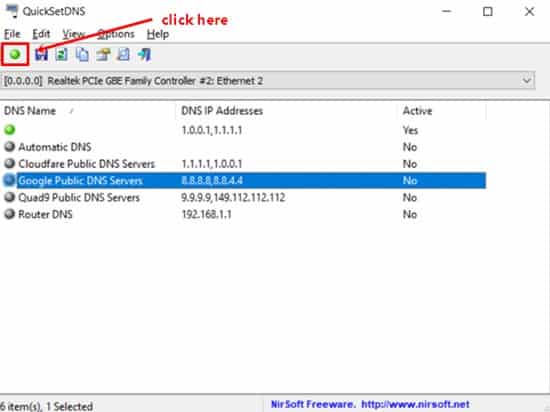 QuickSet DNS