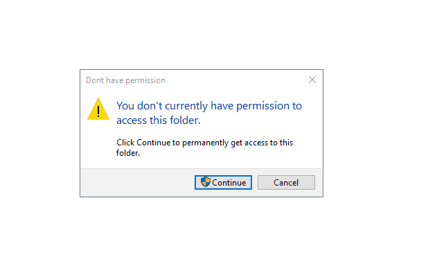 You don't currently have permission to access this folder