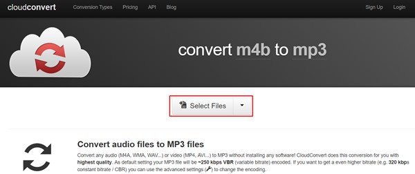 cloud convert online audio conversion tool