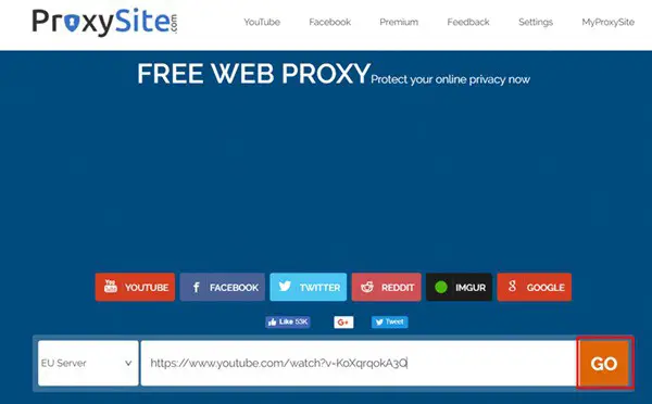 open link with proxysite