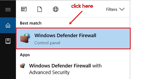 Open windows firewall